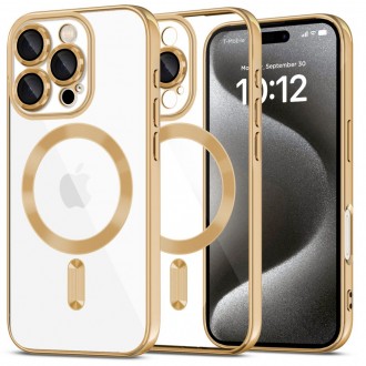 Skaidrus dėklas su auksinėmis detalėmis "Tech-Protect Magflex Magsafe" telefonui iPhone 16 Pro Max