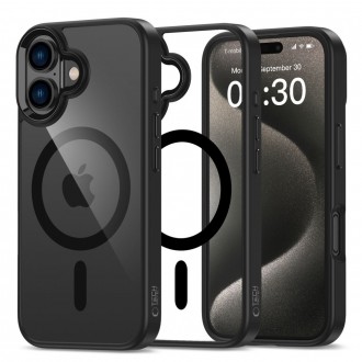 Skaidrus dėklas su juodomis detalėmis "Tech-Protect Magmat Magsafe" telefonui iPhone 16  