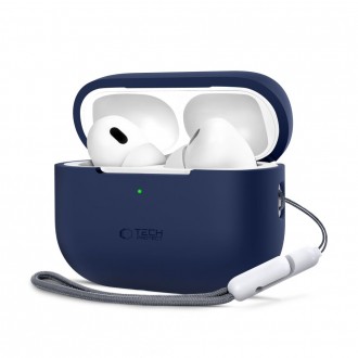 Mėlynos spalvos ausinių dėklas "Tech-Protect Silicone Hook" skirtas Apple Airpods Pro 1 / 2