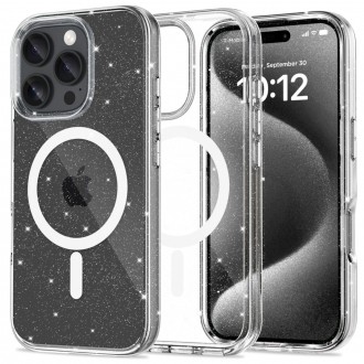 Skaidrus dėklas su blizgučiais "Tech-Protect Flexair Hybrid Magsafe Glitter" telefonui Apple iPhone 16 Pro Max