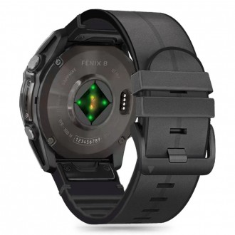 Juodos spalvos apyrankė "Tech-Protect Silicone PU" laikrodžiui Garmin Fenix 5X / 5X PLUS / 6X / 6X PRO / 7X / 8 (51 MM)