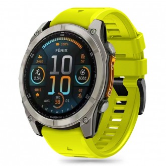 Laimo spalvos apyrankė "Tech-Protect Silicone Line" laikrodžiui Garmin Fenix 5X / 5X PLUS / 6X / 6X PRO / 7X / 8 (51 MM) 