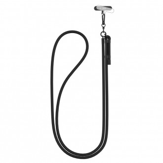 Juodos spalvos universalus dirželis telefonui "Tech-Protect C1S Rope Crossbody Strap"
