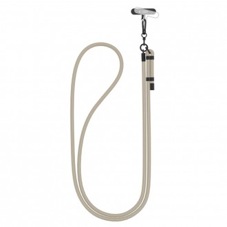 Kreminės spalvos universalus dirželis telefonui "Tech-Protect C1S Rope Crossbody Strap"