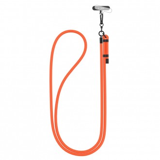 Neoninės oranžinės spalvos universalus dirželis telefonui "Tech-Protect C1S Rope Crossbody Strap"