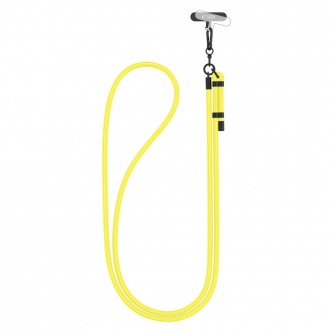 Neoninės geltonos spalvos universalus dirželis telefonui "Tech-Protect C1S Rope Crossbody Strap"