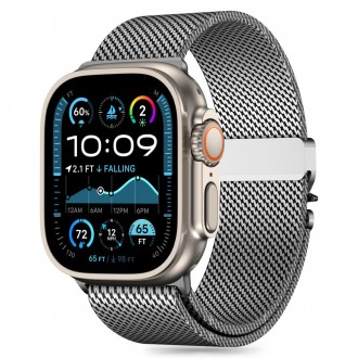 Sidabro spalvos "Tech-Protect Milano" laikrodžiui Apple Watch 6 / 7 / 8 / 9 / 10 / SE / ULTRA 1 / 2 (44 / 45 / 46 / 49 MM)