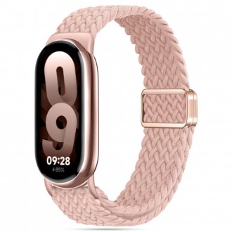 Rožinės spalvos tekstilinis dirželis "Tech-Protect Nylonmag" laikrodžiui Xiaomi Smart Band 8 / 9 / NFC 