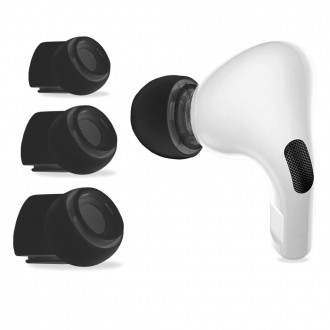 Juodos airpods ausinių pagalvėlės / kištukai Tech-Protect "Ear Tips 3-Pack" skirtas Apple Airpods Pro 1 / 2