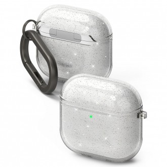 Skaidrus ausinių dėklas su blizgučiais "Ringke Air Clear" skirtas iPhone Airpods 4 