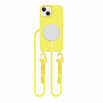Geltonas dėklas su dirželiu "Tech-Protect MagNecklace MagSafe" telefonui Apple iPhone 14 