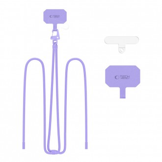 Levandų spalvos universalus dirželis telefonui "Tech-Protect C7S Rope Crossbody Strap"