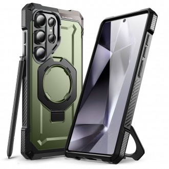 Žalias tvirtas dėklas/stovas "Supcase UB Grip Magsafe" telefonui Samsung Galaxy S25 Ultra