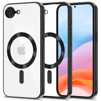 Skaidrus dėklas su juodomis detalėmis "Tech-Protect Magflex Magsafe" telefonui Apple iPhone 16E