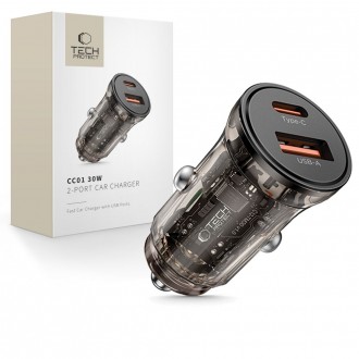 Automobilinis įkroviklis "Tech-Protect CC01 2-Port PD30W/QC3.0" 