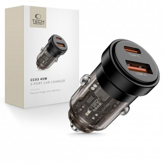Automobilinis įkroviklis "Tech-Protect CC03 2-Port PD45W/QC3.0" 