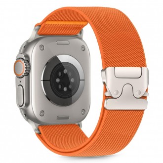Oranžinis tekstilinis dirželis "Tech-Protect Nylon CLASP" laikrodžiui Apple Watch 6 / 7 / 8 / 9 / 10 / SE / ULTRA 1 / 2 (44 / 45 / 46 / 49 MM)