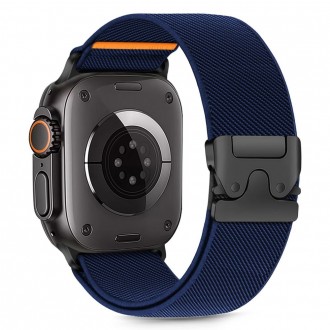 Mėlynas tekstilinis dirželis "Tech-Protect Nylon CLASP" laikrodžiui Apple Watch 6 / 7 / 8 / 9 / 10 / SE / ULTRA 1 / 2 (44 / 45 / 46 / 49 MM)