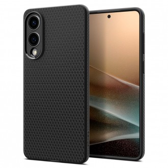 Juodas originalios tekstūros dėklas "Spigen Liquid Air" telefonui Samsung Galaxy S25 Edge