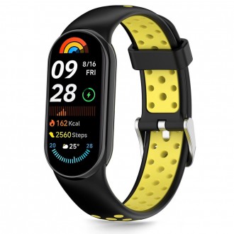 Juoda/Geltona apyrankė "Tech-Protect Iconband AIR" laikrodžiui Xiaomi Smart Band 8 / 9 / 10 / NFC