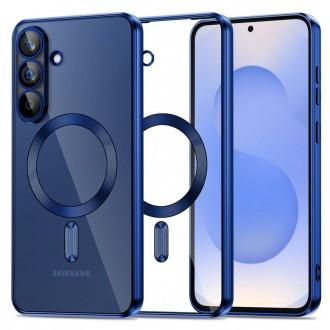 Skaidrus dėklas su satino mėlynomis detalėmis "Tech-Protect Magflex Magsafe" telefonui Samsung Galaxy S25 FE