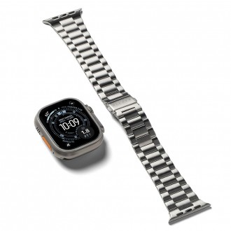 Sidabro spalvos metalinis dirželis "Ringke Metal One Air" laikrodžiui Apple Watch 8 / 9 / 10 / 11 / SE / ULTRA (44 / 45 / 46 / 49 MM)