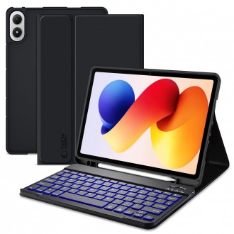 Juodas atverčiamas dėklas su klaviatūra "Tech-Protect SC Pen + Keyboard" planšetei Xiaomi REDMI PAD 2 PRO 12.1 / XIAOMI POCO PAD M1