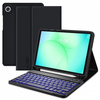 Juodas atverčiamas dėklas su klaviatūra "Tech-Protect SC Pen + Keyboard" planšetei Samsung Galaxy Tab A9+ / A11+ PLUS 11.0 X210 / X215 / X216 / X230 / X235 / X236