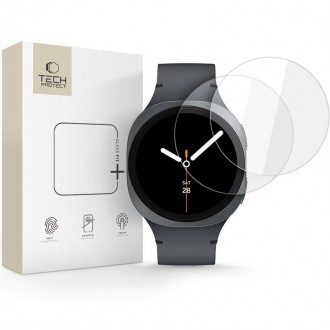 Ekrano apsauga "Tech-Protect Glass Flex+" (2-vnt.) laikrodžiui Samsung Galaxy Watch 8 / 9 (44 MM)