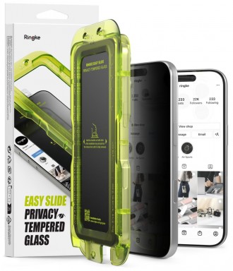 Privatumą suteikiantis stikliukas RINGKE EASY SLIDE 2-PACK (2-vnt.) telefonui Apple IPhone 18 PRO