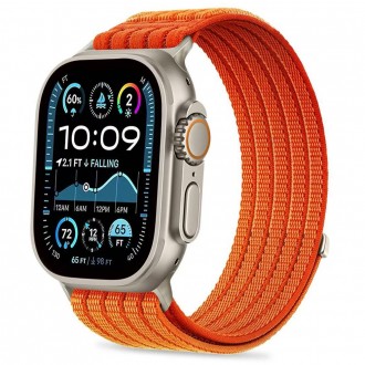 Oranžinė apyrankė Tech-Protect Nylon Sport laikrodžiui Apple Watch 8 / 9 / 10 / 11 / 12 / SE / ULTRA (44 / 45 / 46 / 49 MM)