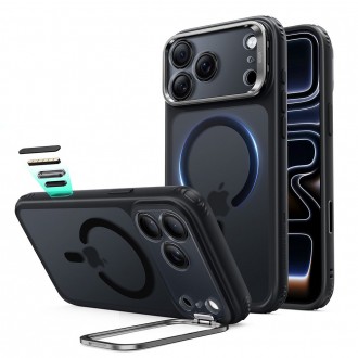 Dėklas su kameros apsauga "ESR Classic Hybrid Kickstand Magsafe" telefonui Apple iPhone 17 PRO / 18 PRO FROSTED BLACK