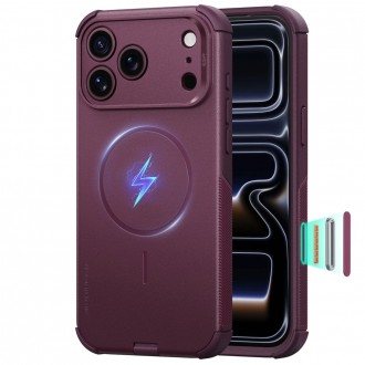 Tvirtas dėklas su kameros srities apsauga "ESR Cyber Tough Magsafe" telefonui Apple Iphone 17 PRO MAX / 18 PRO MAX DEEP BURGUNDY