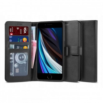 Juodas atverčiamas dėklas Tech-Protect "Wallet" telefonui Apple iPhone 7 / 8 / SE 2020 / 2022