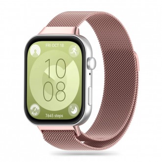 Rožinio aukso spalvos apyrankė "Tech-Protect Milaneseband" laikrodžiui Huawei Watch Fit 3 / 4 / 4 PRO