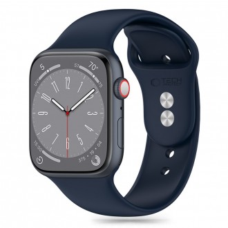 Tamsiai mėlyna apyrankė "Tech-Protect Silicone" laikrodžiui Apple Watch 4 / 5 / 6 / 7 / 8 / 9 / 10 / SE / ULTRA 1 / 2 (44 / 45 / 46 / 49 MM)