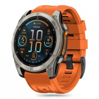 Oranžinės spalvos apyrankė "Tech-Protect Silicone" laikrodžiui Garmin Fenix 5 / 6 / 6 PRO / 7 / 8 (47 MM) / E 