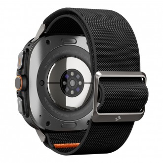 Juodas tekstilinis dirželis "SPIGEN FIT LITE" laikrodžiui Samsung Watch Ultra (47 MM)