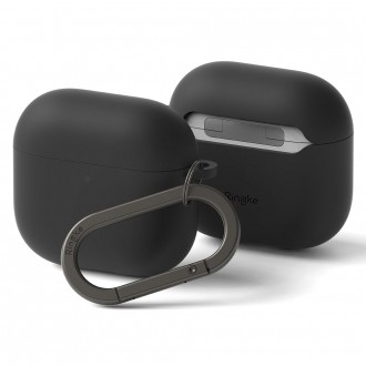 Juodas ausinių dėklas "Ringke Silicone" skirtas Apple Airpods 4