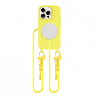 Geltonas dėklas su dirželiu "Tech-Protect MagNecklace MagSafe" telefonui Apple iPhone 14 Pro