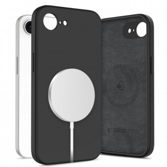 Juodas dėklas "Tech-Protect Liquid Silicone Magsafe" telefonui Apple iPhone 16E