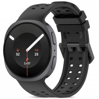 Juoda apyrankė Tech-Protect Silicone Air laikrodžiui Samsung Galaxy Watch 8 / 9 / CLASSIC (40 / 44 / 46 MM)