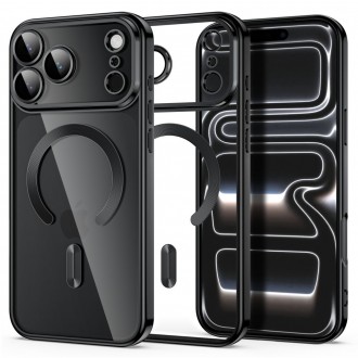 Skaidrus dėklas su satino juodomis detalėmis "Tech-Protect Magflex Magsafe" telefonui Apple iPhone 17 PRO MAX / 18 PRO MAX
