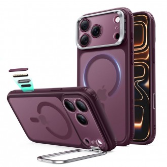 Dėklas su kameros apsauga "ESR Classic Hybrid Kickstand Magsafe" telefonui Apple iPhone 17 PRO MAX / 18 PRO MAX FROSTED DEEP BURGUNDY