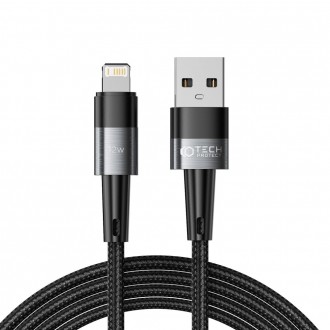 Pilkas USB kabelis "Tech-Protect Ultraboost Lightning Cable 12W/2.4A" 200CM 