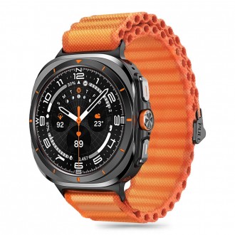 Oranžinės spalvos tekstilinis dirželis "Tech-Protect Weave Pro" laikrodžiui Samsung Galaxy Watch Ultra (47 MM)