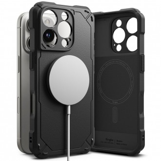 Juodas tvirtas dėklas "Ringke Rugged Gear Magnetic Magsafe" telefonui Apple iPhone 16 Pro 