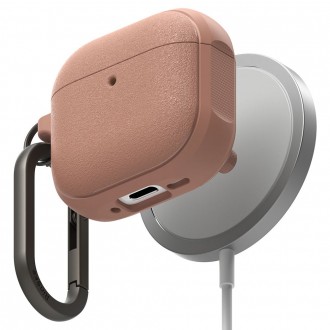 Koralų spalvos ausinių dėklas "Ringke Onyx Magnetic Magsafe" skirtas  Apple Airpods 4