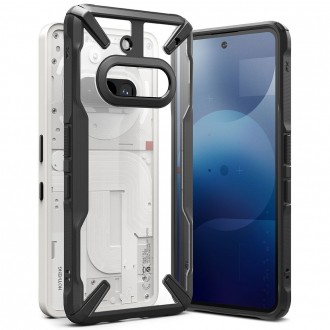 Juodais tvirtais kraštais dėklas "Ringke Fusion X" telefonui Nothing Phone 3A 