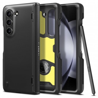 Juodas dviejų tekstūrų dėklas "Spigen Slim Armor Pro Pen" telefonui Samsung Galaxy Z Fold 5